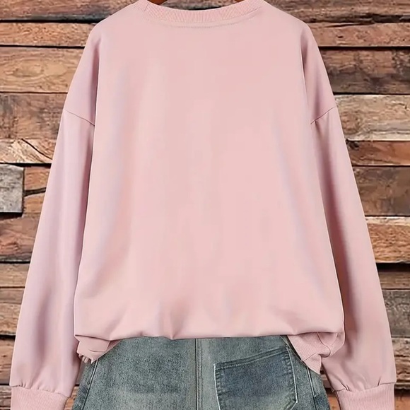 Women’s Pink 'Choose Happy' Heart Crewneck Sweatshirt - Size XL - NWOT - Picture 2 of 5